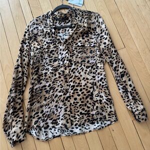 Guess Leopard Print Button Down Shirt